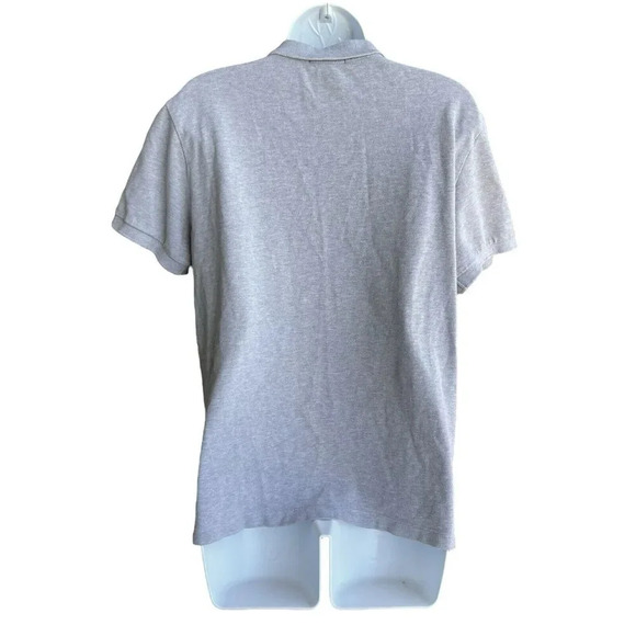 BURBERRY BRIT Women’s Polo Shirt L Gray Short Sleeve Logo Embroidered Preppy - Picture 2 of 5